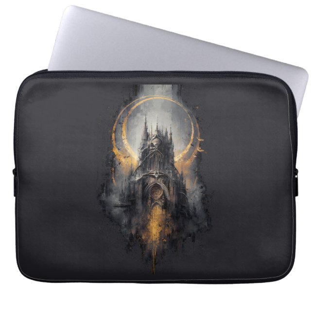Capa Para Notebook Protetor de Laptop Catedral Dark Fantasy Grunge (Frente)