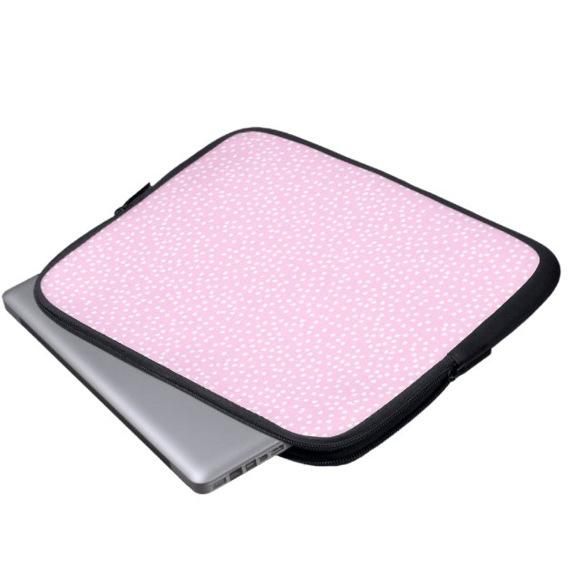 Capa Para Notebook protetor de laptop com bolinhas rosa claro (Frente Inferior)