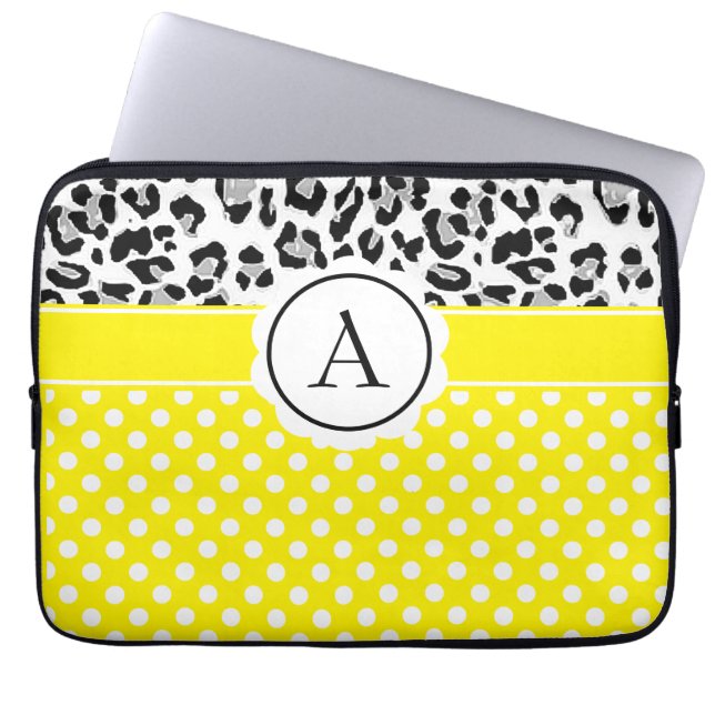 Capa Para Notebook Protetor de laptop com estampa de pontos e animais (Frente)