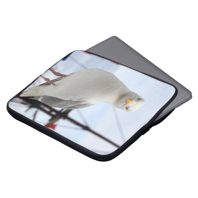 Capa Para Notebook Protetor de Laptop com Gaivota no Barco (Frente Topo)