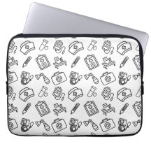 Protetor de Laptop com Padrão de Ícone de Enfermei
