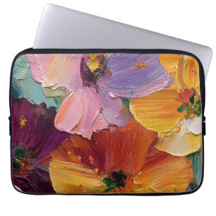 Capa Para Notebook Protetor de Laptop com Pintura Floral Vibrante em 