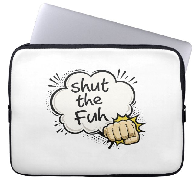 Capa Para Notebook Protetor de Laptop estilo Cômico "Cala a Boca" (Frente)