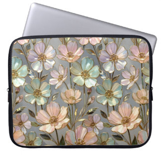 Capa Para Notebook Protetor de Laptop Floral Padrão de Flores Pastel