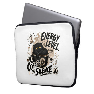 Capa Para Notebook Protetor de Laptop Gato Preto Engraçado Introverti