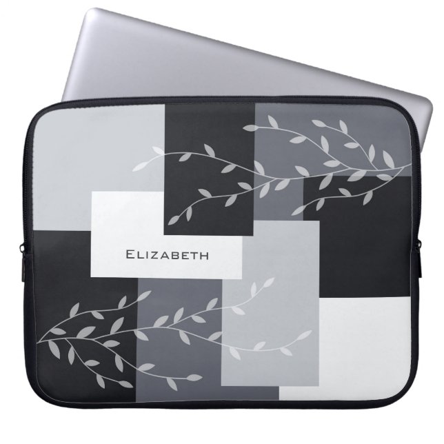 Capa Para Notebook Protetor de Laptop Geométrico Botânico Moderno (Frente)