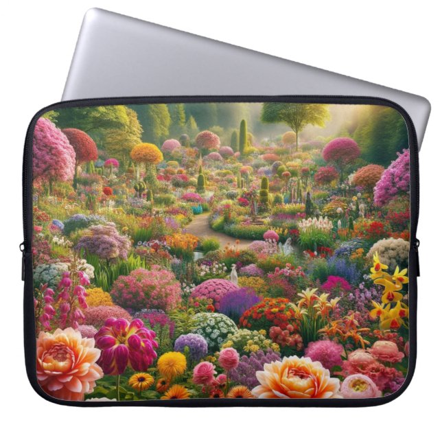 Capa Para Notebook Protetor de Laptop Jardim de Flores Fantasia (Frente)