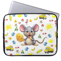 Protetor de Laptop Mouse Amarelo Queijo Estrela Ca