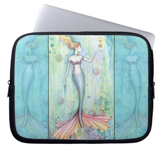 Capa Para Notebook Protetor de Laptop Sereia Bolhas (Frente)