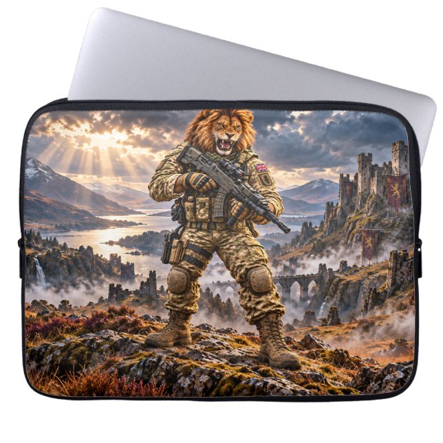 Capa Para Notebook Protetor de Laptop Tactical Warrior do Leão Britân (Frente)