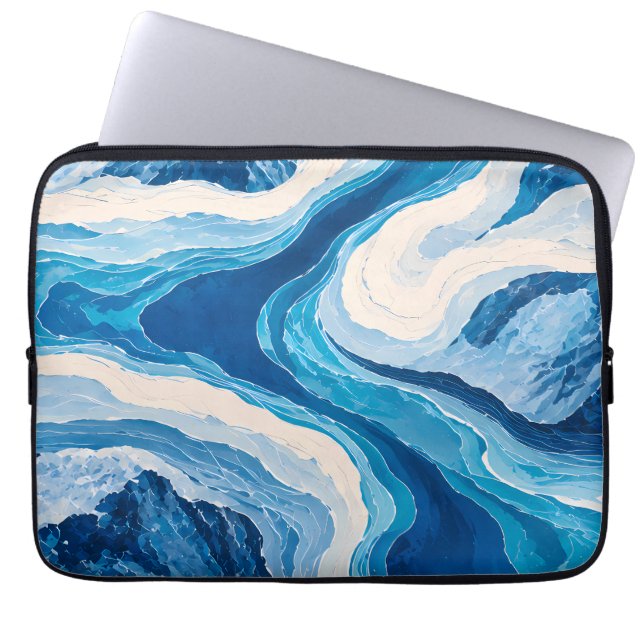 Capa Para Notebook Protetores de Laptop de Geleira Azul Abstrata | Es (Frente)