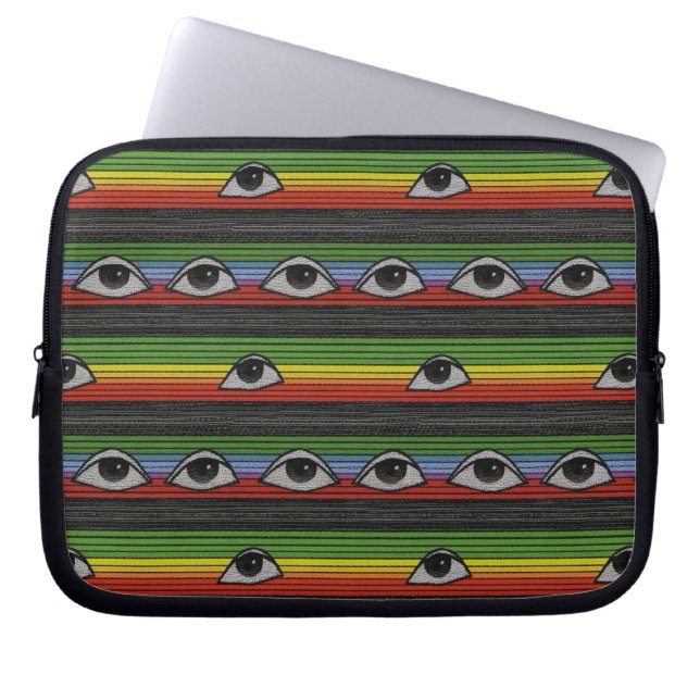 Capa Para Notebook Psicodélico - Padrão de Olhos (Frente)