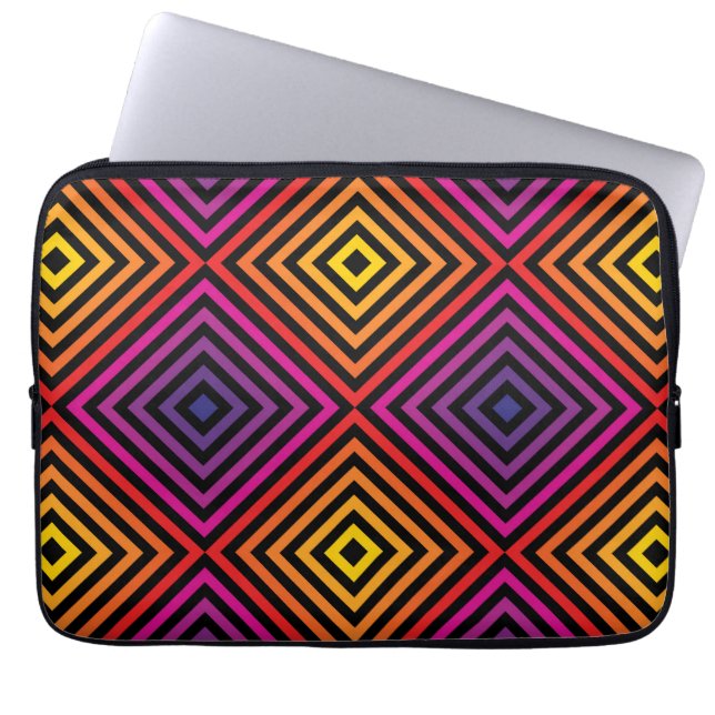 Capa Para Notebook Psicodélico Rainbow Chevron Patterno (Frente)