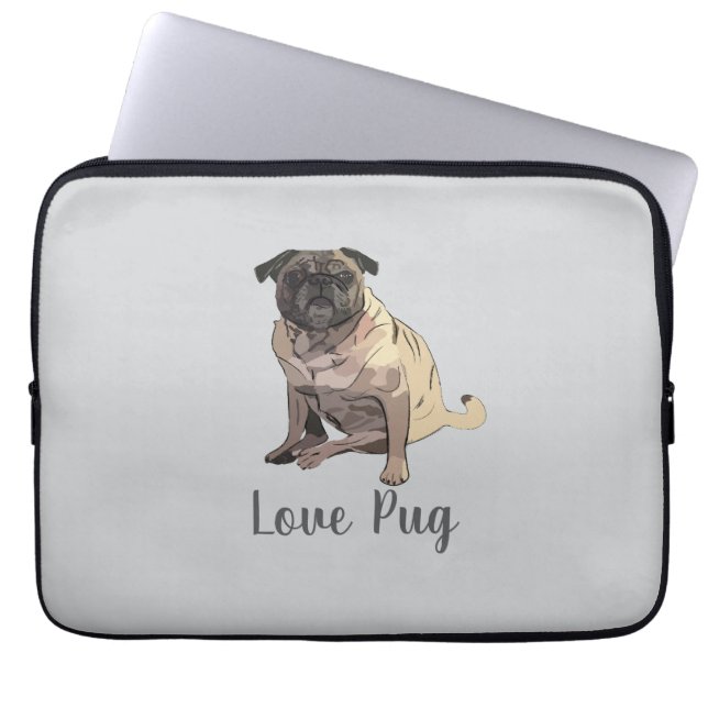 Capa Para Notebook Pug Amor (Frente)