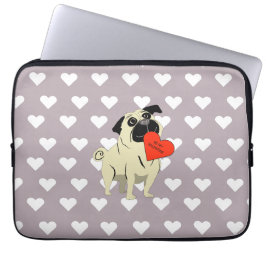 Capa Para Notebook Pug be my Valentine