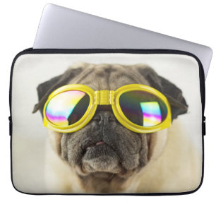 Capa Para Notebook Pug com óculos