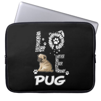 Capa Para Notebook Pug dog Flower Lover