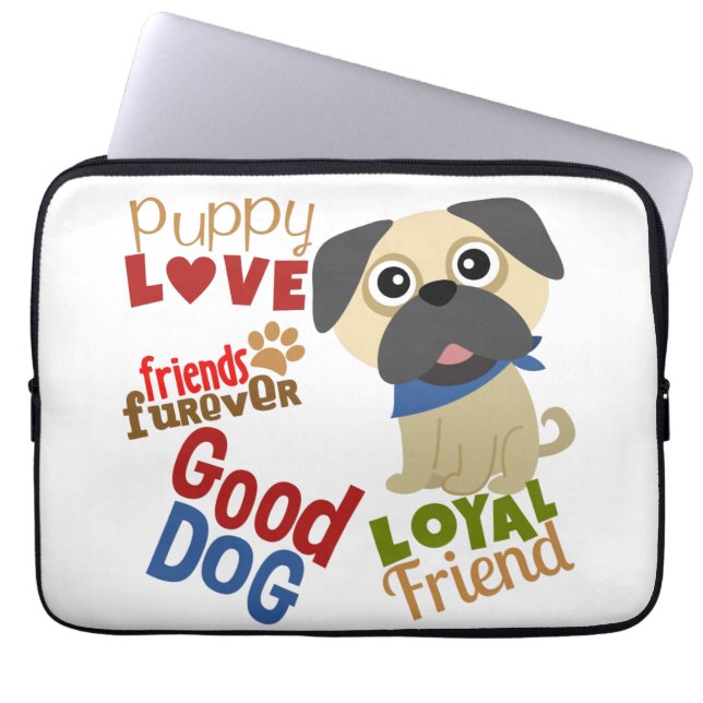 Capa Para Notebook Pug Dog Melhor Amigo (Frente)