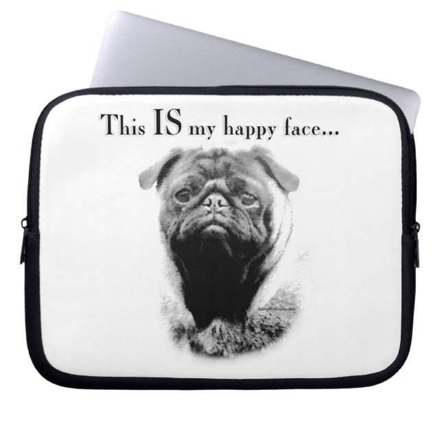 Capa Para Notebook Pug Happy Face (Frente)