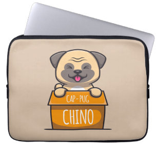 Capa Para Notebook Pug in a Cup - Boné-Pug-Chino