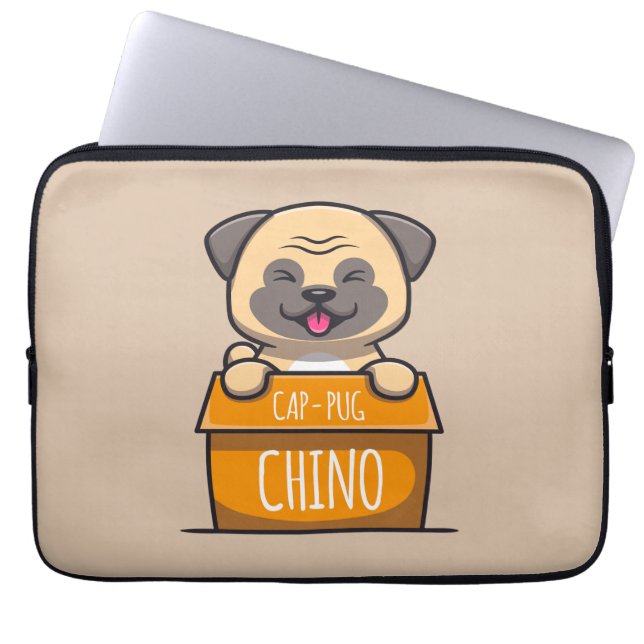 Capa Para Notebook Pug in a Cup - Boné-Pug-Chino (Frente)