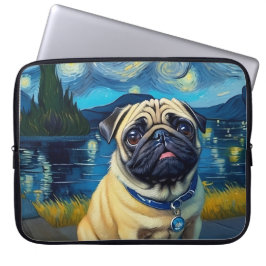 Capa Para Notebook Pug na Noite Estelar
