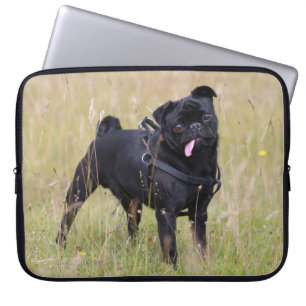 Capa Para Notebook Pug preto que cola para fora Tounge