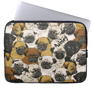 Capa Para Notebook Pugs Grumpy / Cães Cute Cute Engraçados Engraça