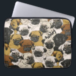 Capa Para Notebook Pugs Grumpy / Cães Cute Cute Engraçados Engraçados<br><div class="desc">Olhe para aqueles rostos engraçados fofos! Você vai sorrir! Adicione um monograma / inicial / nome...  para fazer dele um presente especial para aquele especial.</div>