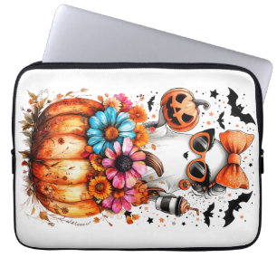 Capa Para Notebook Pumpkin de Queda Floral de Aquarela