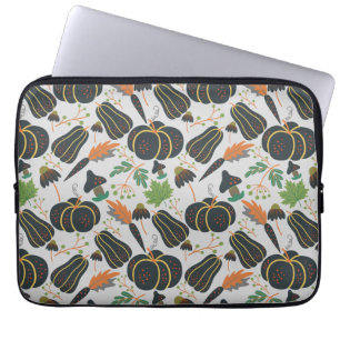 Capa Para Notebook Pumpkin - padrão sem costura cenoura preto e branc