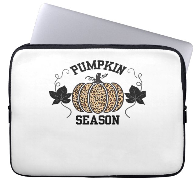 Capa Para Notebook Pumpkin Season Cheetah Impressão Pumpkin Fall Desi (Frente)