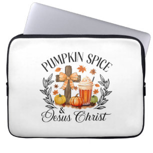 Capa Para Notebook Pumpkin Spice E Jesus Cristo Cruzando Pumpkin Chri