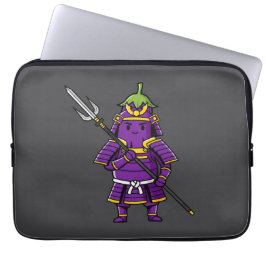 Capa Para Notebook Purple Eggplant Samurai Warrior with Spear Illustr