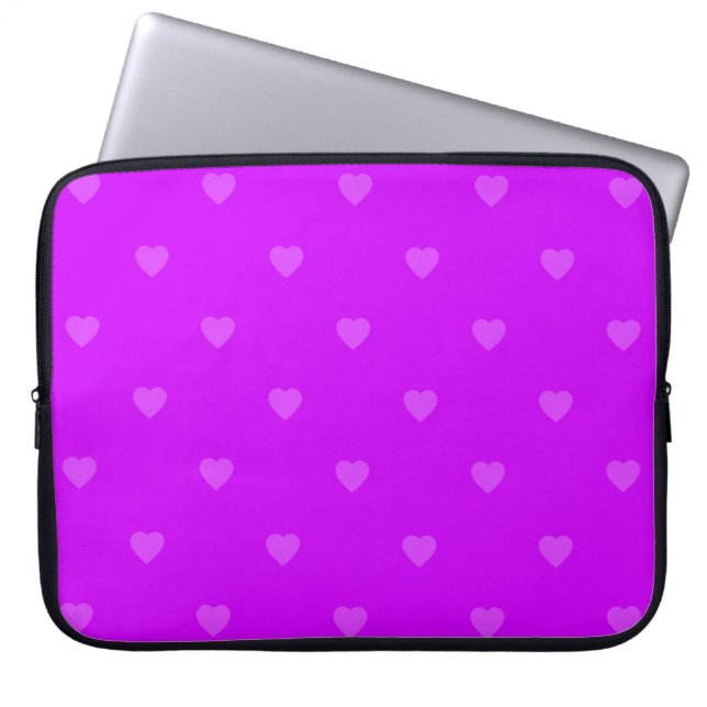 Capa Para Notebook Purple hearts pattern (Frente)