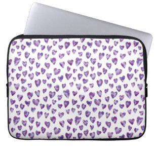 Capa Para Notebook Purple Watercolour Heart
