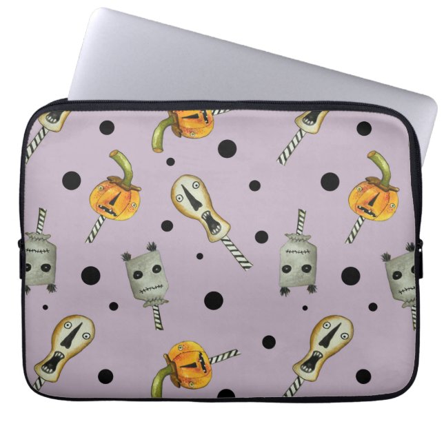 Capa Para Notebook Púrpura assustadora de Halloween (Frente)
