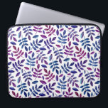 Capa Para Notebook Púrpura de aquarela e padrão foliar floral azul<br><div class="desc">Bolsa de laptop de padrão de folhagem azul e roxa de aquarela. Entre em contato comigo se precisar de itens adicionais.</div>