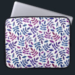 Capa Para Notebook Púrpura de aquarela e padrão foliar floral azul<br><div class="desc">Bolsa de laptop de padrão de folhagem azul e roxa de aquarela. Entre em contato comigo se precisar de itens adicionais.</div>