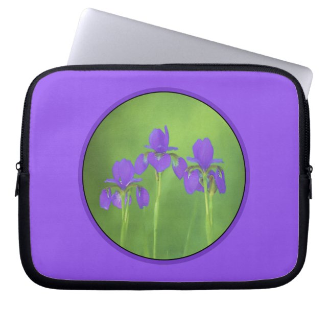 Capa Para Notebook Púrpura Iris - Arte Flor Original (Frente)