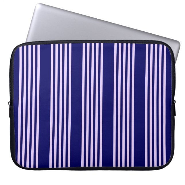 Capa Para Notebook Púrpura Lilac e marinho azul cinco faixas (Frente)