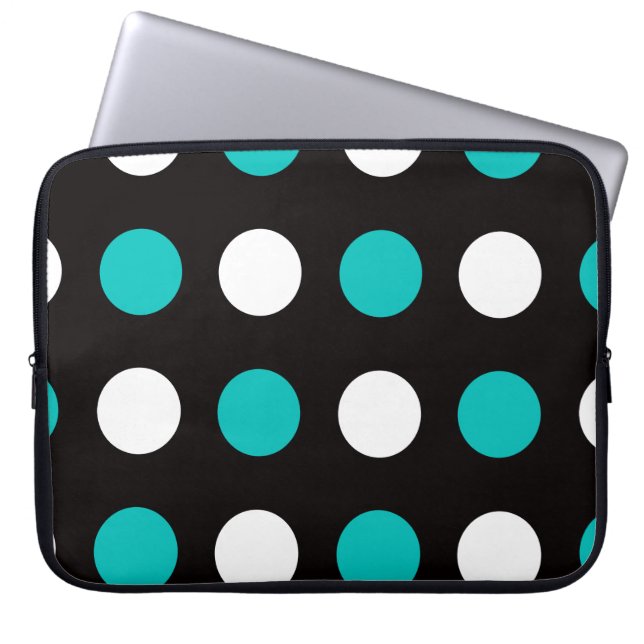 Capa Para Notebook Púrpura Preta Grande Bolinhas (Frente)