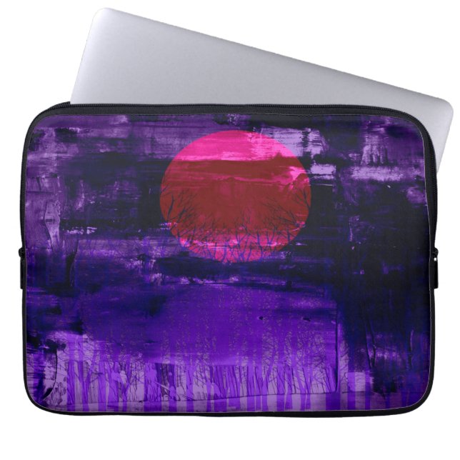 Capa Para Notebook Púrpura Sunset | Pintura Abstrato 3 (Frente)