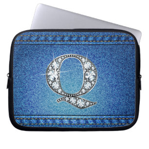Capa Para Notebook Q "Diamond" Denim Stitting Eletrônicos Bag