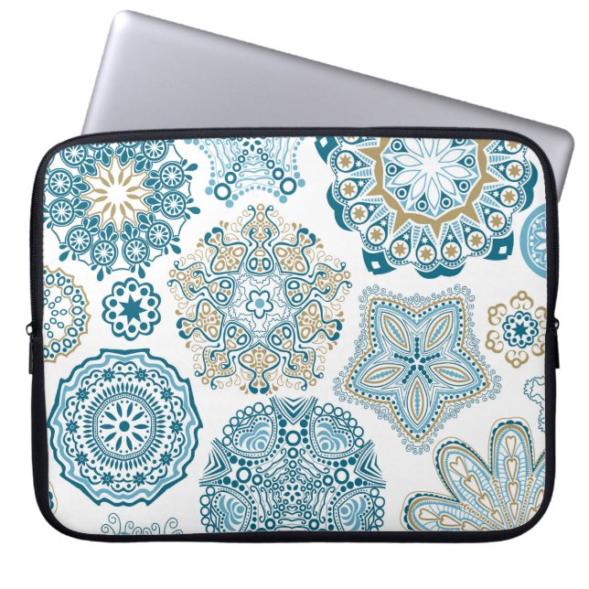 Capa Para Notebook Quadrado Floral Sem Costura: Colagem (Frente)