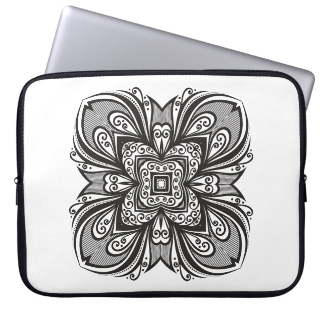 Capa Para Notebook Quadrado preto de Deco inspirado (Frente)