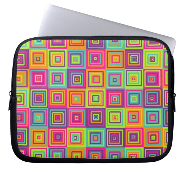 Capa Para Notebook Quadrados Geométricos Coloridos (Frente)