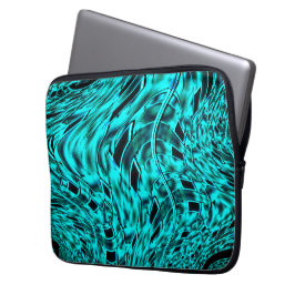 Capa Para Notebook Quadrados tortos espelhados na imagem ciana