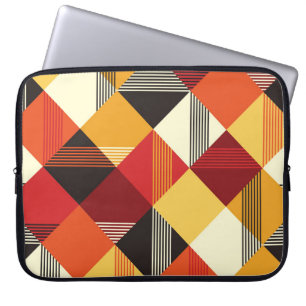 Capa Para Notebook Quadrados Vintage: Simples Striped Sem Costura.