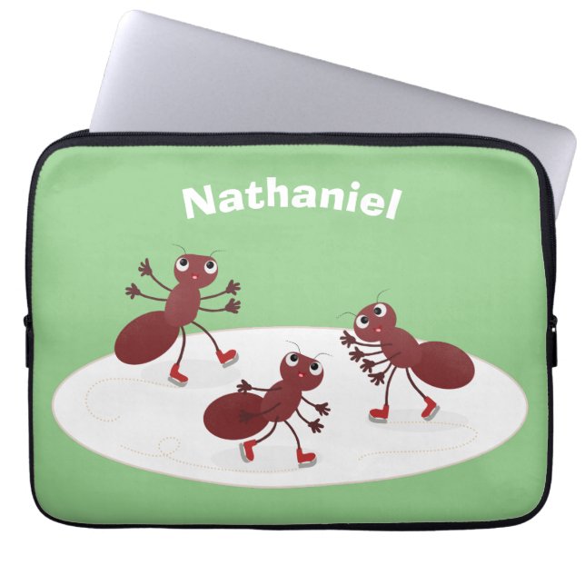 Capa Para Notebook Quadrinhos de gelo de formigas vermelhas felizes (Frente)